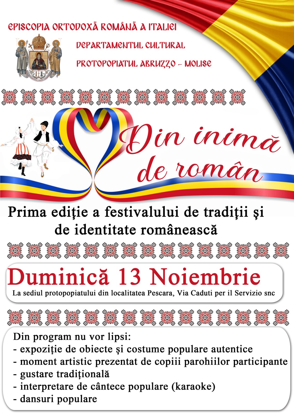 „Din inimă de român – Festival de tradiții și de identitate românească” Abruzzo – Molise 